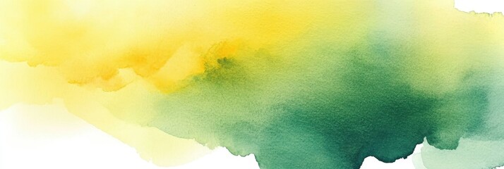 Wall Mural - Soft Yellow and Green Watercolor Abstract Background