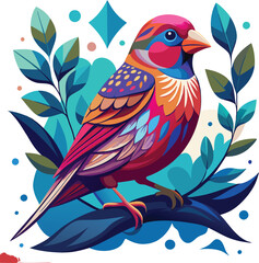 Wall Mural - Pinch Bird Colourful Vector