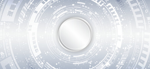 Fototapete - Internet communications, big data, digital technologies. High tech banner. Technological geometric background consisting of circles on a grey background.