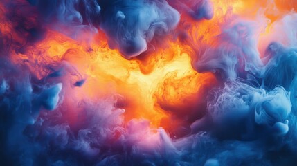 Wall Mural - vivid ink diffusion patterns