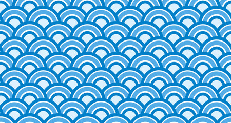 Wall Mural - blue waves seamless pattern. abstract vector illustration.
