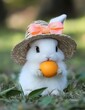 © 学习 电脑 - The rabbit wearing a hat