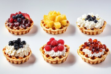 Sticker - Fresh waffles topped with various fruits