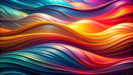 Wall Mural - Abstract Swirling Waves of Chromatic Energy, Intertwined and Flowing in a Vibrant Symphony of Color