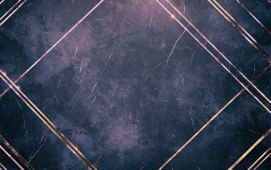Poster - Abstract dark marble background with diagonal lines in pink and gold tones, suitable for modern designs and artistic projects