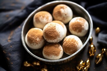 Wall Mural - white truffles with cocoa powder