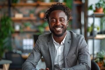 Portrait of happy confident business male looking at the camera.