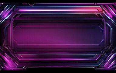 Poster - Brightly colored geometric abstract design featuring purple and blue hues with sharp edges and glowing effects suitable for digital backgrounds