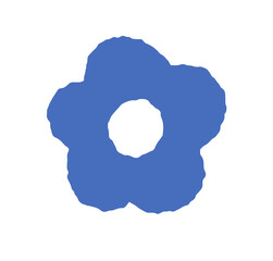 Simple Blue Floral Shape Vector