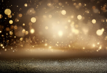Canvas Print - a dark background with a hazy, sparkling foreground with soft, glowing lights scattered throughout.