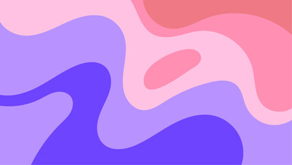 Poster - Flat vector background featuring wavy, flowing shapes in shades of pink and purple