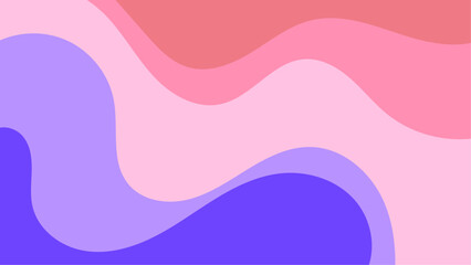 Poster - Flat vector background featuring wavy, flowing shapes in shades of pink and purple