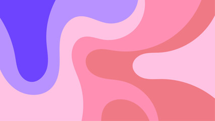 Poster - Flat vector background featuring wavy, flowing shapes in shades of pink and purple