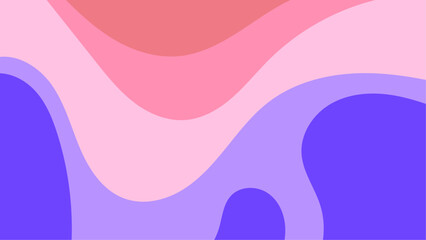 Poster - Flat vector background featuring wavy, flowing shapes in shades of pink and purple