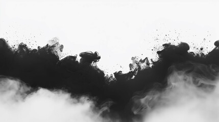 Ink black smoke backgrounds white
