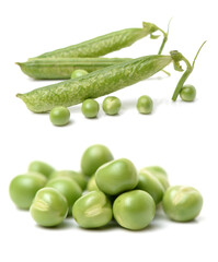 Poster - Fresh peas isolated on white background 