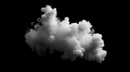 Wall Mural - ink white smoke on black background