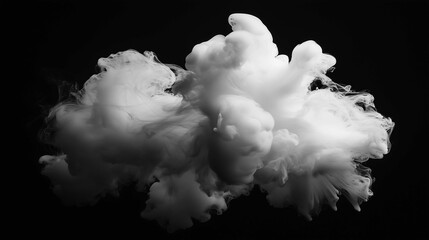 Wall Mural - ink white smoke on black background
