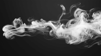 Ink white smoke on black background
