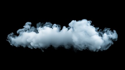 Wall Mural - ink white smoke on black background