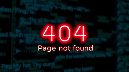 Error message 404 displayed indicating a page not found