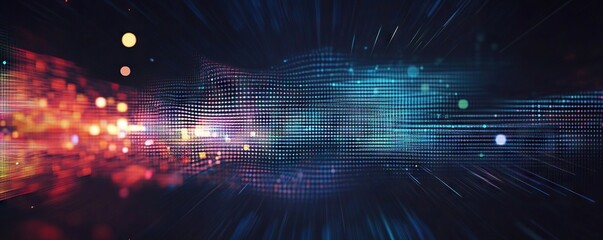 Aufkleber - Digital background, can be used in the description of network abilities, technological processes, digital storages, science, education, etc.