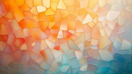Poster - abstract attractive background consisting of pieces of multicolored mosaic glass and rays of light. Pleasant and minimalistic shades
