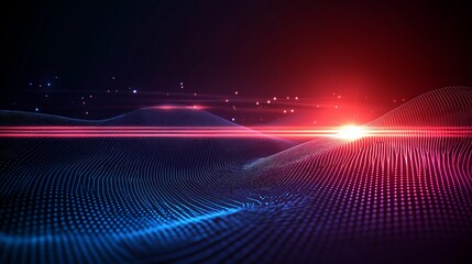 Poster - A beauty futuristic abstract background in a high-tech style. Shining lines and patterns resembling neural networks, connections, and digital circuits.