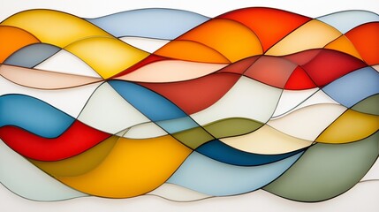 Poster - stylish abstract background with wave lines and multi-colored tones