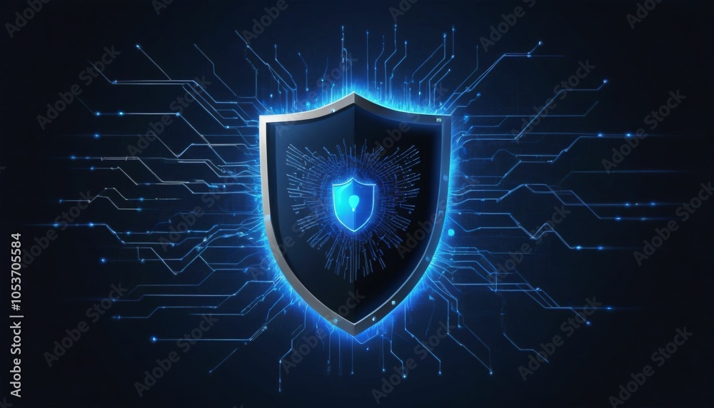 Digital technology concept cyber security data protection internet ...