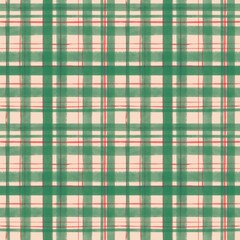 Wall Mural - hand drawn checkered seamless pattern. abstract style plaid, gingham cloth, tartan. colorful backgro