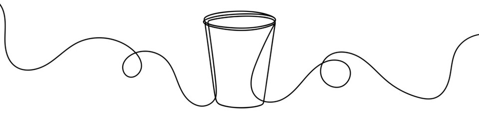 Wall Mural - Continuous line drawing representing a coffee cup. Vector illustration.