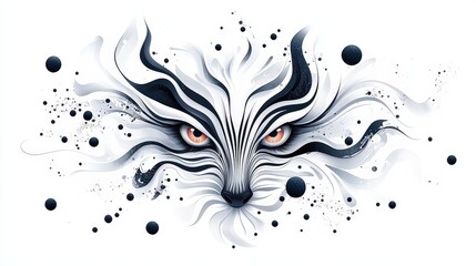 Poster - Creative close-up of zebra face, emphasizing texture and stripes, with enhanced contrast for an artistic, high-definition look