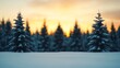 © fotogurmespb - Snow-covered pine trees under a twilight sky, with the first stars appearing, capturing the calm and beauty of Winter Solstice