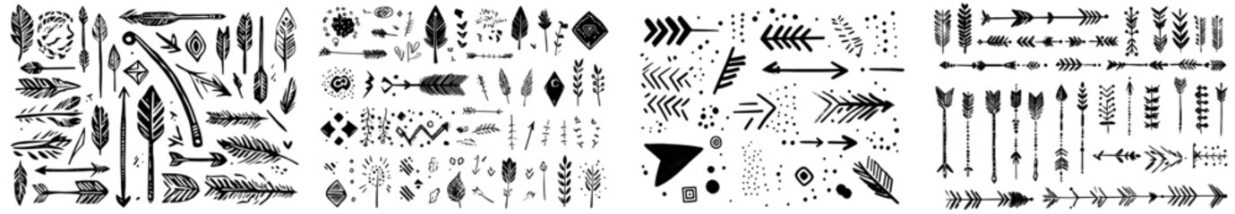 Poster - handdrawn modern arrows doodled on white background. illustration design element.