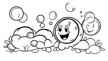 Poster - Hand drawn bubble doodle. Water drop isolated modern illustration.