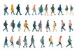 © Popimagi - Dynamic Watercolor Pictograms of People in Action Set on White Background