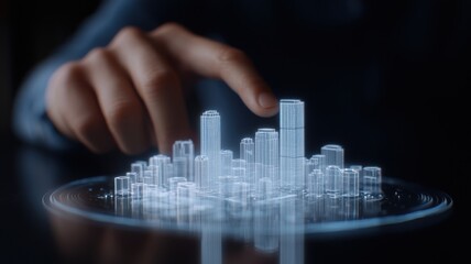 Poster - Business Leader Interacting with Holographic Model