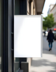 Blank white billboard for business mockup on strret wall