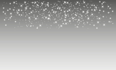 Poster - Glittering vector dust on transparent background. Glittering white lights. Christmas Holiday glow particle. Magic star effect. Shine background. Festive party design
