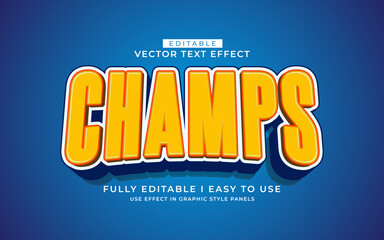 Poster - 3d editable champ text effect graphic style template