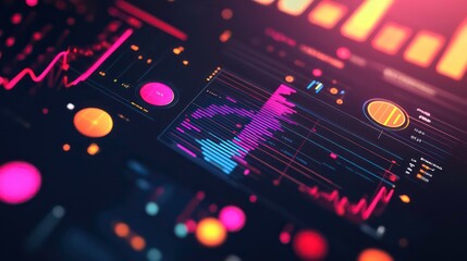 Poster - A vibrant digital dashboard displaying data visualizations and analytics.
