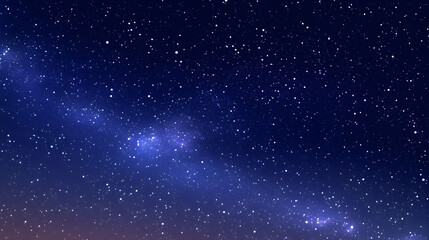A Deep Blue Night Sky with Scattered Stars and a Milky Way Band