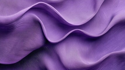 Poster - Violet wave patterned fabric representing the 2022 color trend Stylish textile backdrop with a textured surface viewed from above
