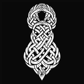 Celtic Knotwork Intricate Interwoven Pattern Symbolic Vector Art