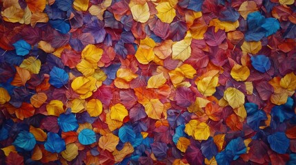 Poster - Vibrant and attractive backdrop featuring an array of fallen leaves