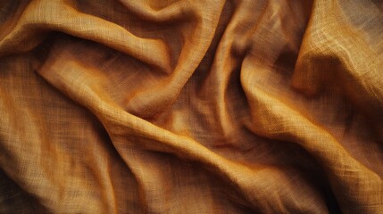 Poster - Caramel brown natural cotton and linen fabric texture backdrop for a wide banner design