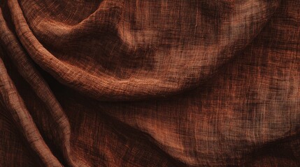 Poster - Autumn inspired brown earthy tones create a textured fabric background featuring soft and delicate muslin cotton double gauze Ideal for various design applications