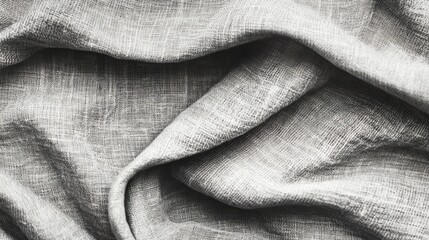 Poster - Bright gray natural cotton linen textile texture background