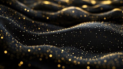 Poster - A black and gold backdrop featuring numerous tiny gold dots